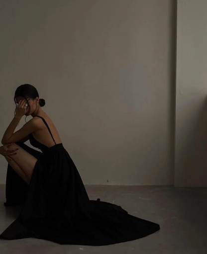 sexy black long prom dress evening dress Y52