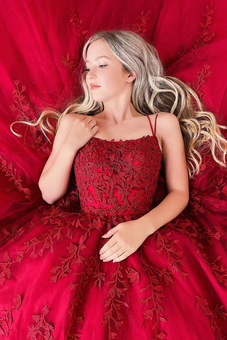 Burgundy tulle lace long prom dress burgundy tulle formal dress Y254