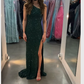 Glitter One Shoulder Green Sheath/Column Evening Dress Charming Formal Gown With Side Slit  Y509