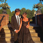 Generous Black Sleeveless A-line Prom Dress,Wedding Reception Dress Y1064