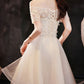 Champagne tulle high low prom dress champagne evening dress Y983
