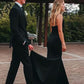 Black Mermaid Spaghetti Straps Long Prom Dress Charming Evening Dress Y424