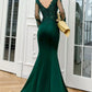 Dark Green Mermaid Beaded and Lace Mermaid Long Evening Dress Y1433