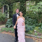 Sexy Halter Pink Layered Long Prom Evening Dresses,Chic Formal Gown Y1586