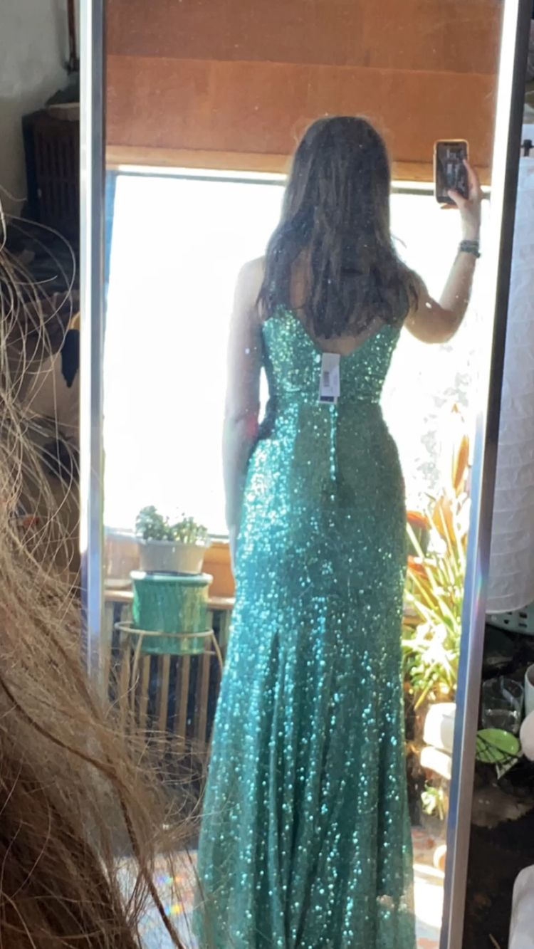 Sparkly Mermaid Green Sequin Prom Dress,Graduation Dress Y1364