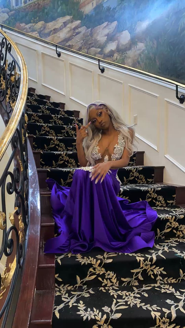 Sexy Purple Mermaid Prom Dress,Charming Evening Dress  Y1708
