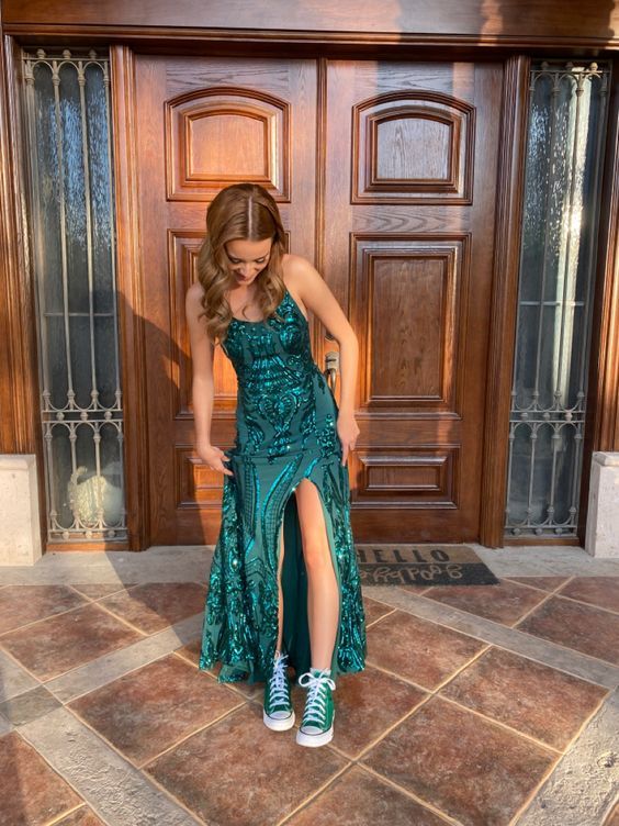 New arrive green prom dress Evening Gown Long Prom Dresses Y1567