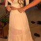 Charming Two Piece White Evening Dress,White Wedding Guest Dress Y1326