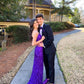 Mermaid Sparkle Purple Sequin Prom Dress With Train Y1283