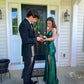 Classy Mermaid Green Sequins Prom Dress With Split Y1282