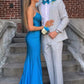 Spaghetti Straps Peacock Color Mermaid Prom Dress,Charming Evening Gown Y1602