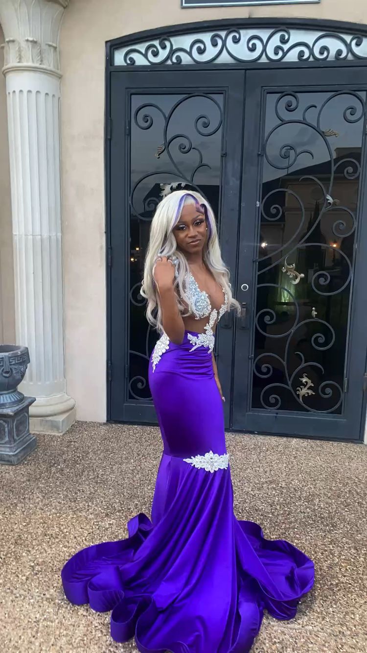 Sexy Purple Mermaid Prom Dress,Charming Evening Dress  Y1708