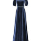 Blue evening dress custom made elegant dress sexy prom dress velvet dress,custom made Y1172