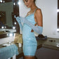 Blue Sequins Bodycon Dress,Sexy Homecoming Dress,Club Dress Y783