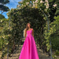 Elegant Hot Pink Sleeveless Long Prom Dresses,Graduation Dress Y1044