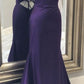 Mermaid Purple Evening Dress, With Lace Up Back Prom Dress Y1055