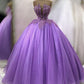 Stunning Purple Glitter Ball Gown Princess Dress Y972