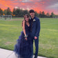 Elegant A-line V Neck Tiered Tulle Prom Dress,Charming Formal Graduation Dress Y1098