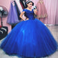 Off the Shoulder Royal Blue Ball Gown Princess Dress Y822