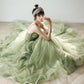 Straps sage green ball gown spring formal prom dress S21224