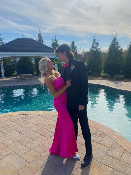 Hot Pink Long Prom Dress,Sexy Evening Dress Formal Dresses Y1759