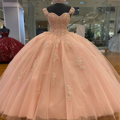 Sweetheart Quinceanera Dress Blush Pink Beaded Sweet 16 Dress Ball Gown  Y529