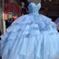 Puffy Ball Gown, Blue Tulle Princess Dresses,Blue Quinceanera Dress Y528