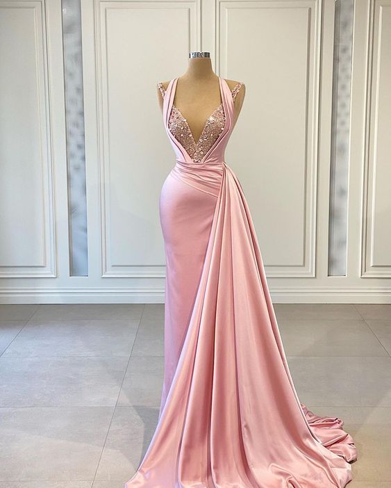 Pink Long Prom Dress,Pageant Dress,Evening Dress,Graduation School Party Gown Y562