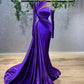 Glamorous Purple Velvet Evening Dress With Long Sleeves,Classy Purple Velvet Evening Gown Y729